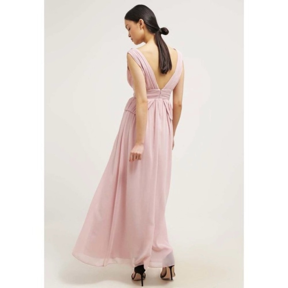 Little Mistress Beaded Sleeveless Plunge V-Neck Peplum Maxi Dress from ASOS - Picture 3 of 10